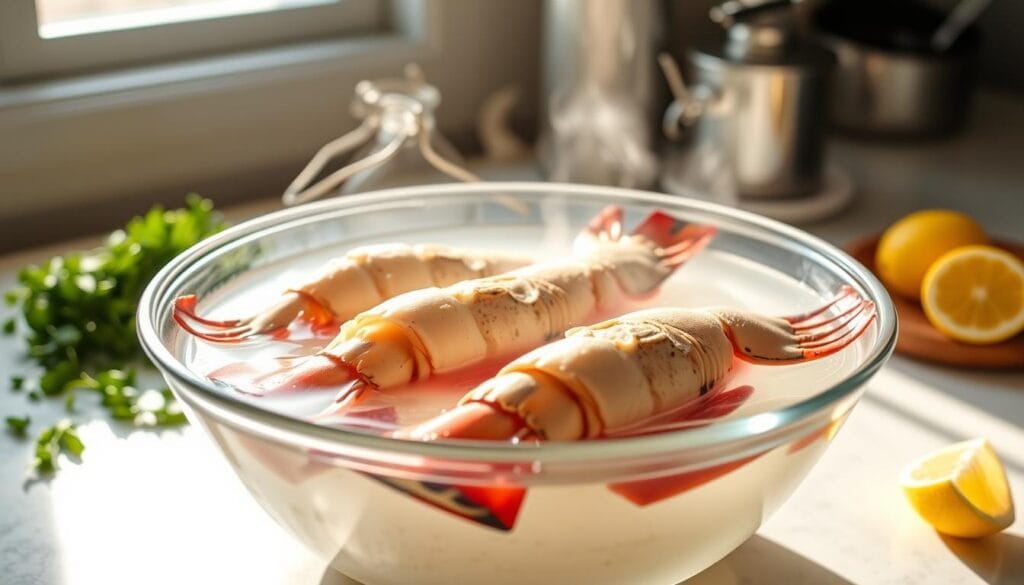 three-raw-shrimp-soaking-in-a-glass-bowl-with-lemons-and-parsley-in-the-background