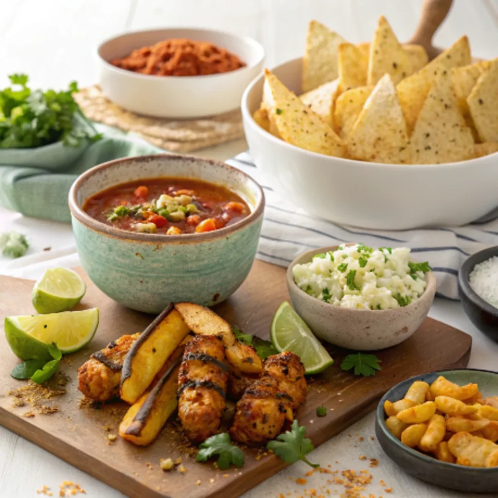  A variety of dishes, including roasted potatoes, soup, and grilled chicken, made using taco seasoning