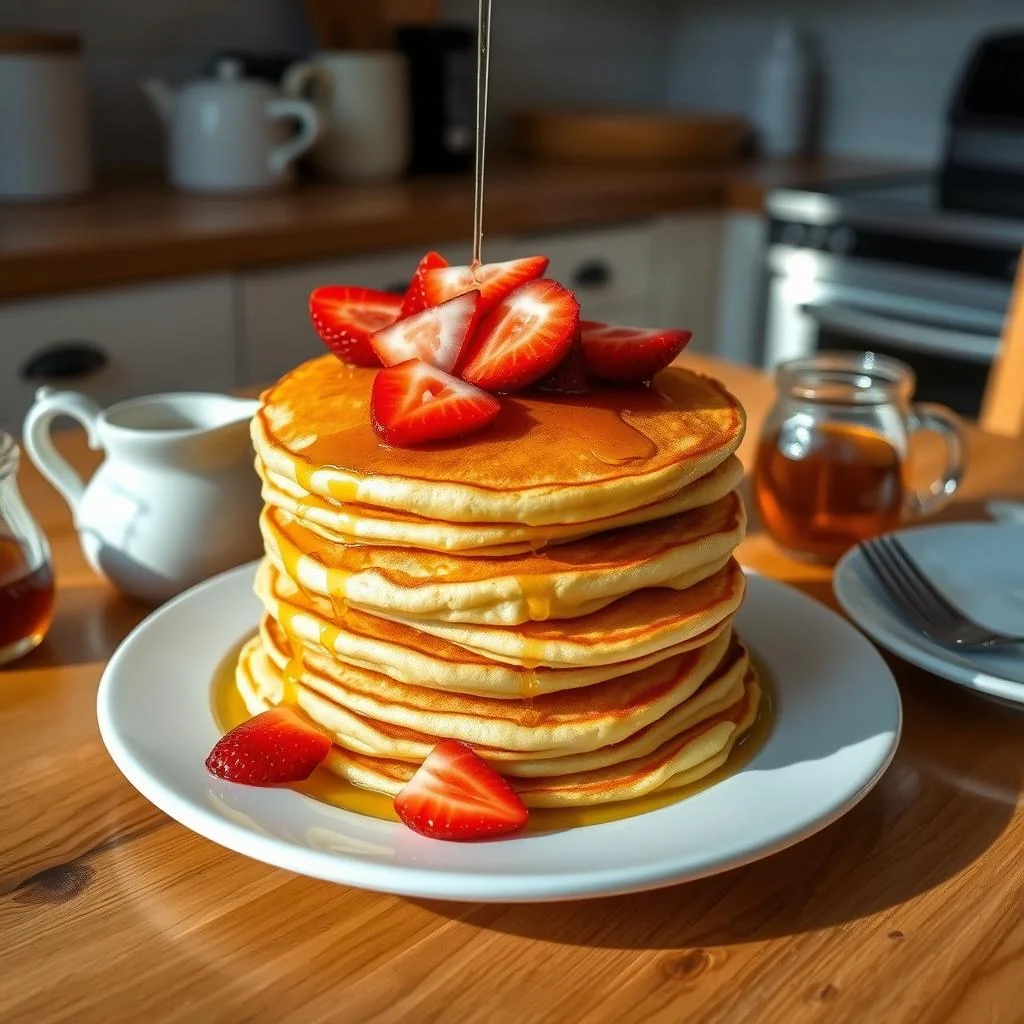 pancakes-with-strawberries-and-syrup