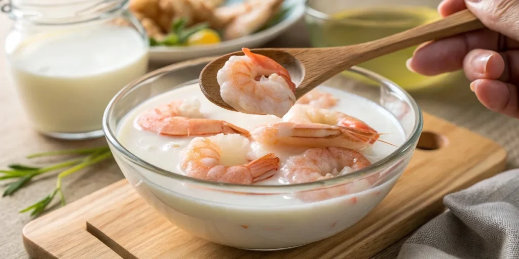 why soak shrimp in milk