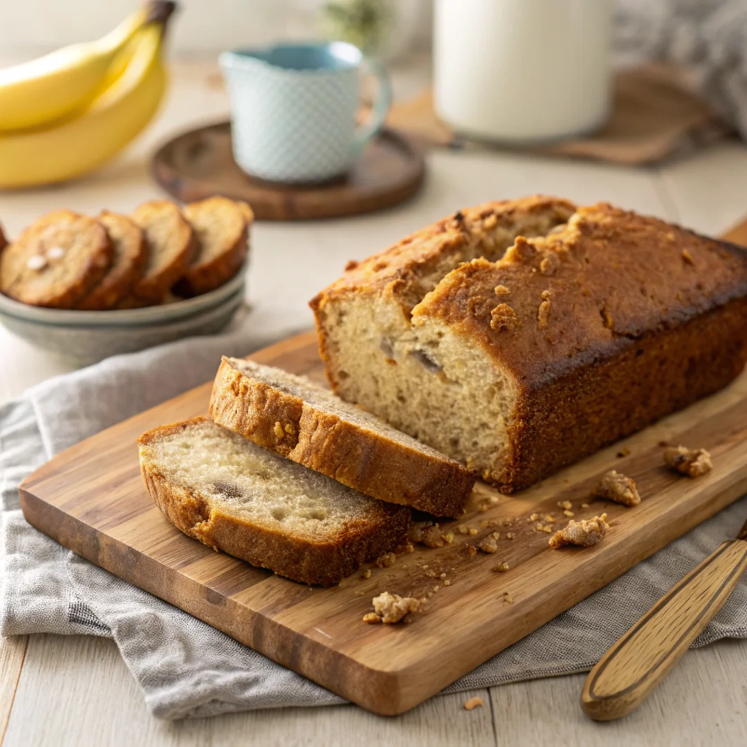 Freshly baked 2 banana bread recipe with a moist texture