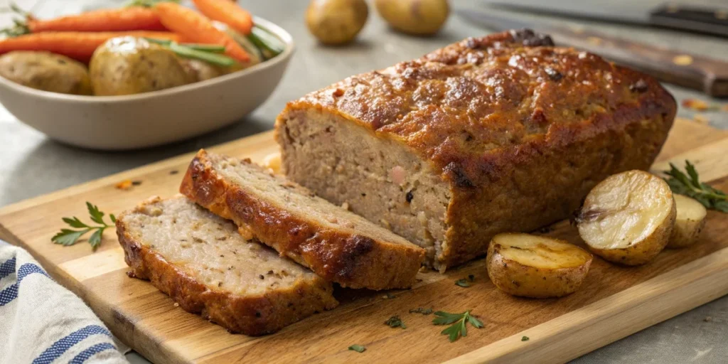 Unnecessary add-ins like nuts and dried fruits being pushed aside, with fresh ingredients for a simple meatloaf.