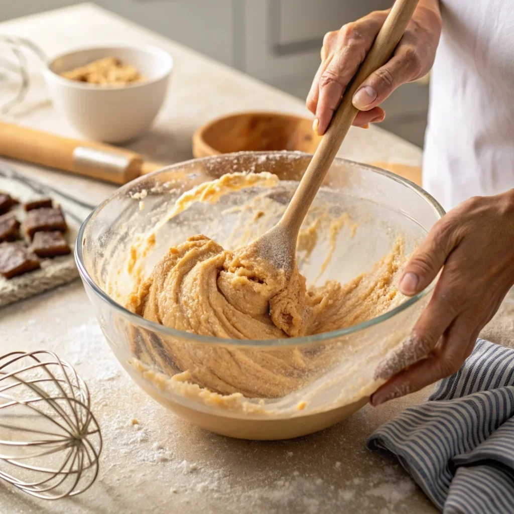 A detailed look at the process of mixing peanut butter cookie dough to achieve the best texture and flavor