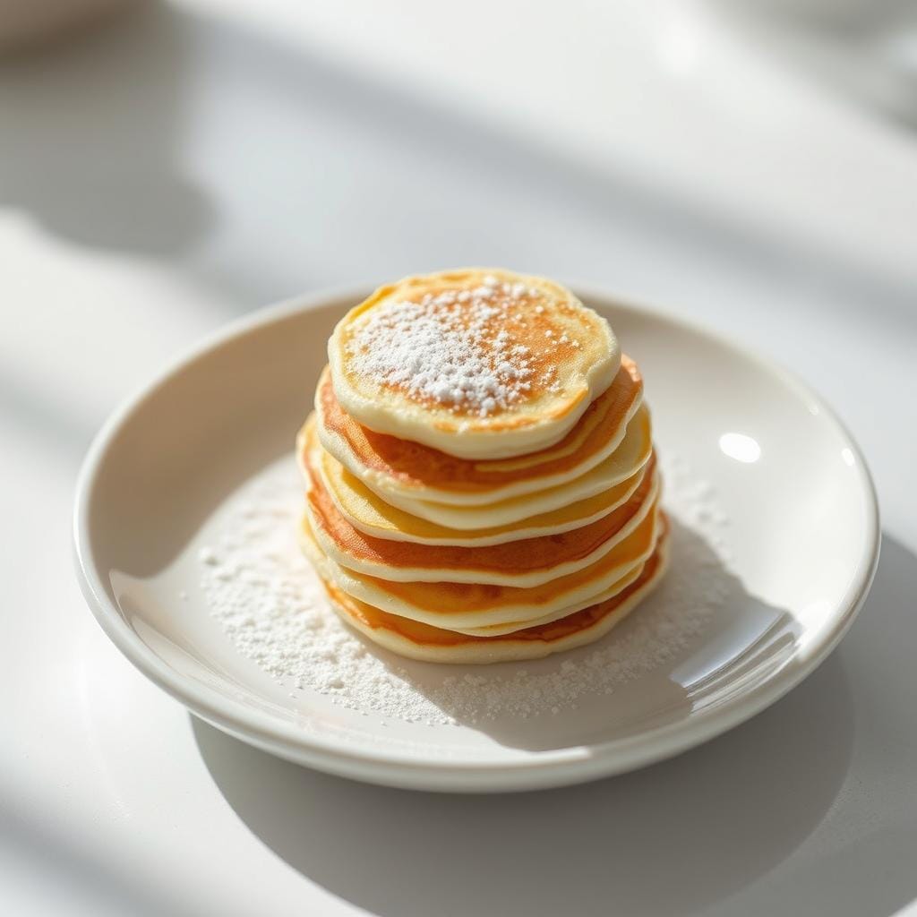 Mini pancakes with powdered sugar