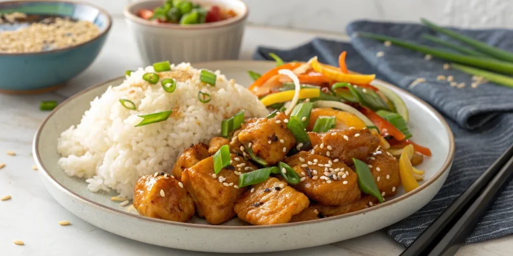 Honey butter chicken with rice