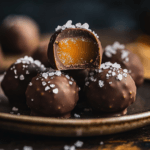 salted caramel chocolate truffles with sea salt flakes