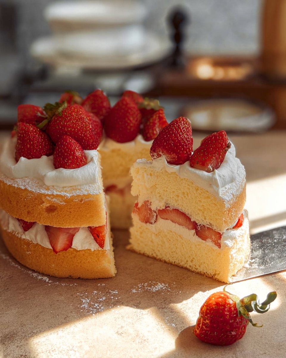 Japanese Strawberry Sponge Cake (Strawberry Shortcake)