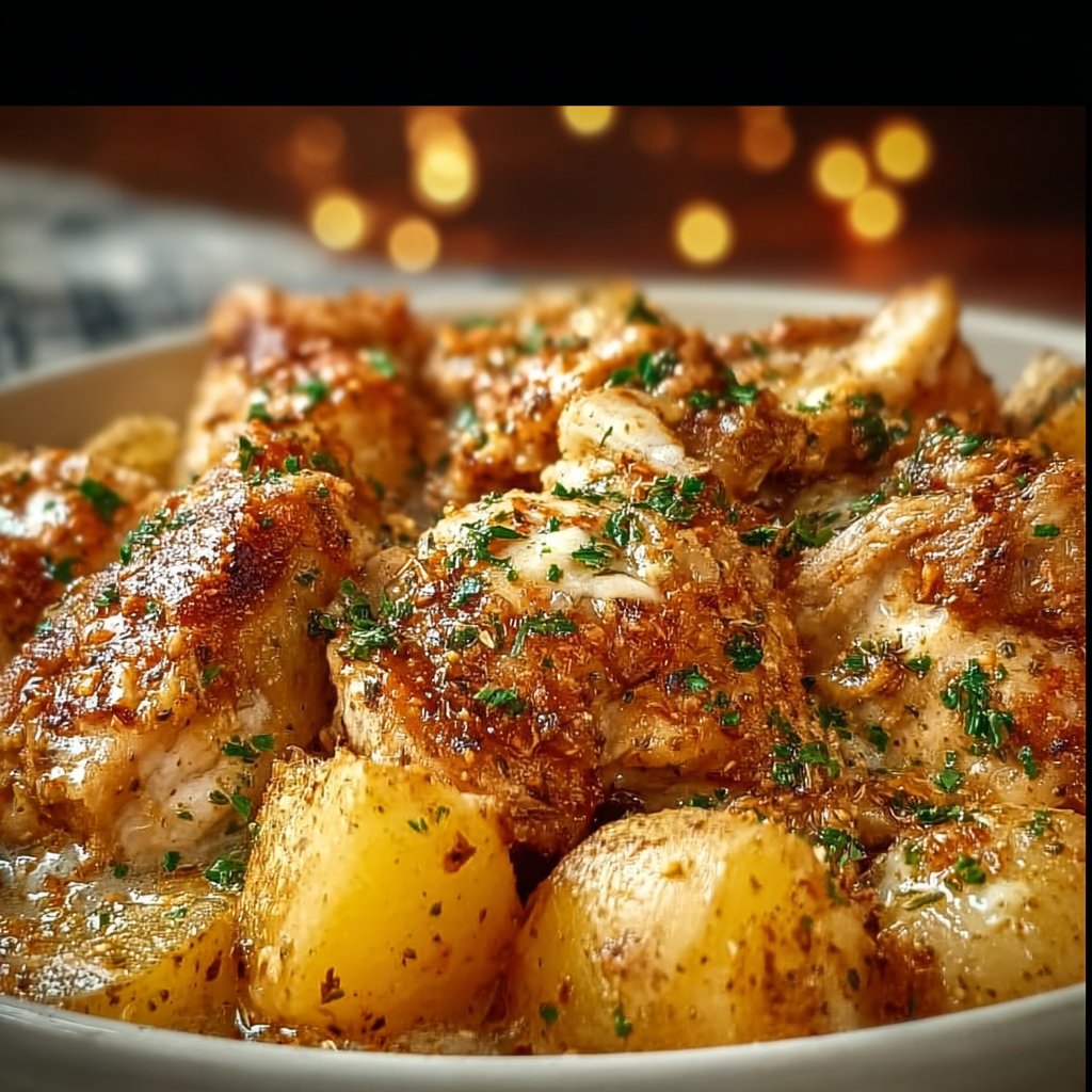 Garlic Parmesan Crockpot Chicken and Potatoes
