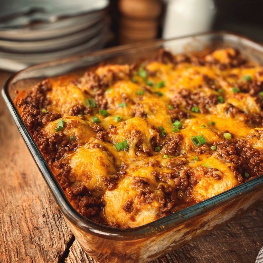 Cheesy Sloppy Joe Ground Beef Casserole