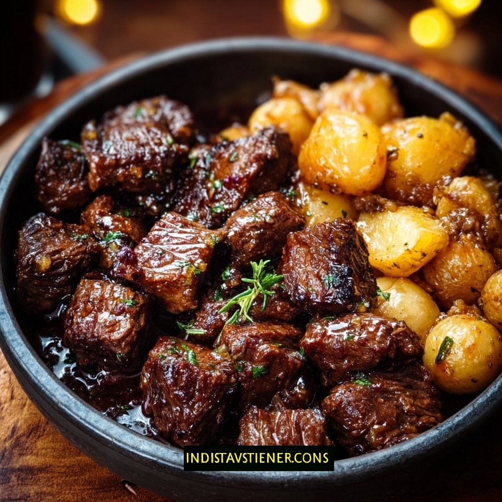 Garlic Butter Beef Bites with Potatoes
