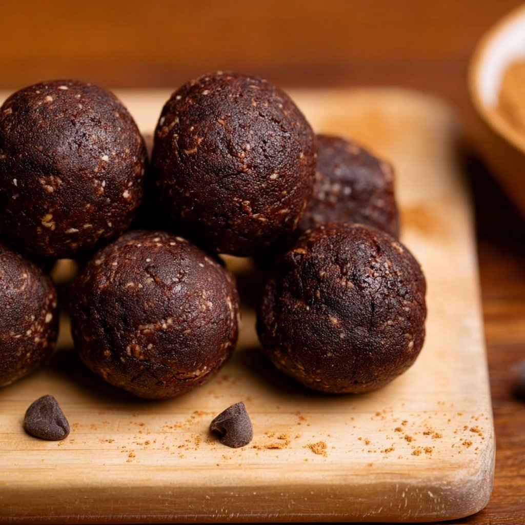 Ooey Gooey Brownie Batter Protein Balls (no bake and no blender required)