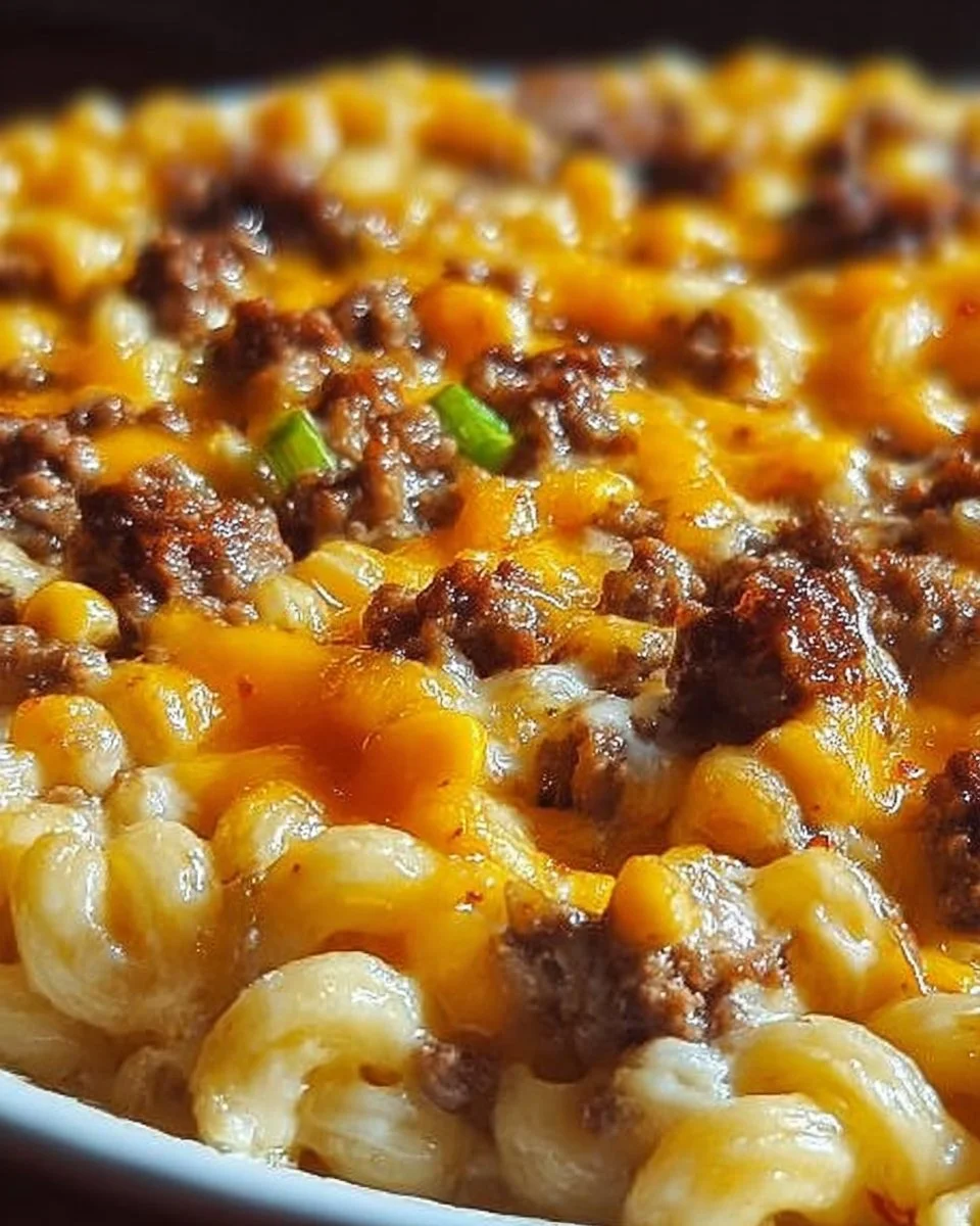 Delicious Beef and Rice Casserole served in a dish with fresh herbs