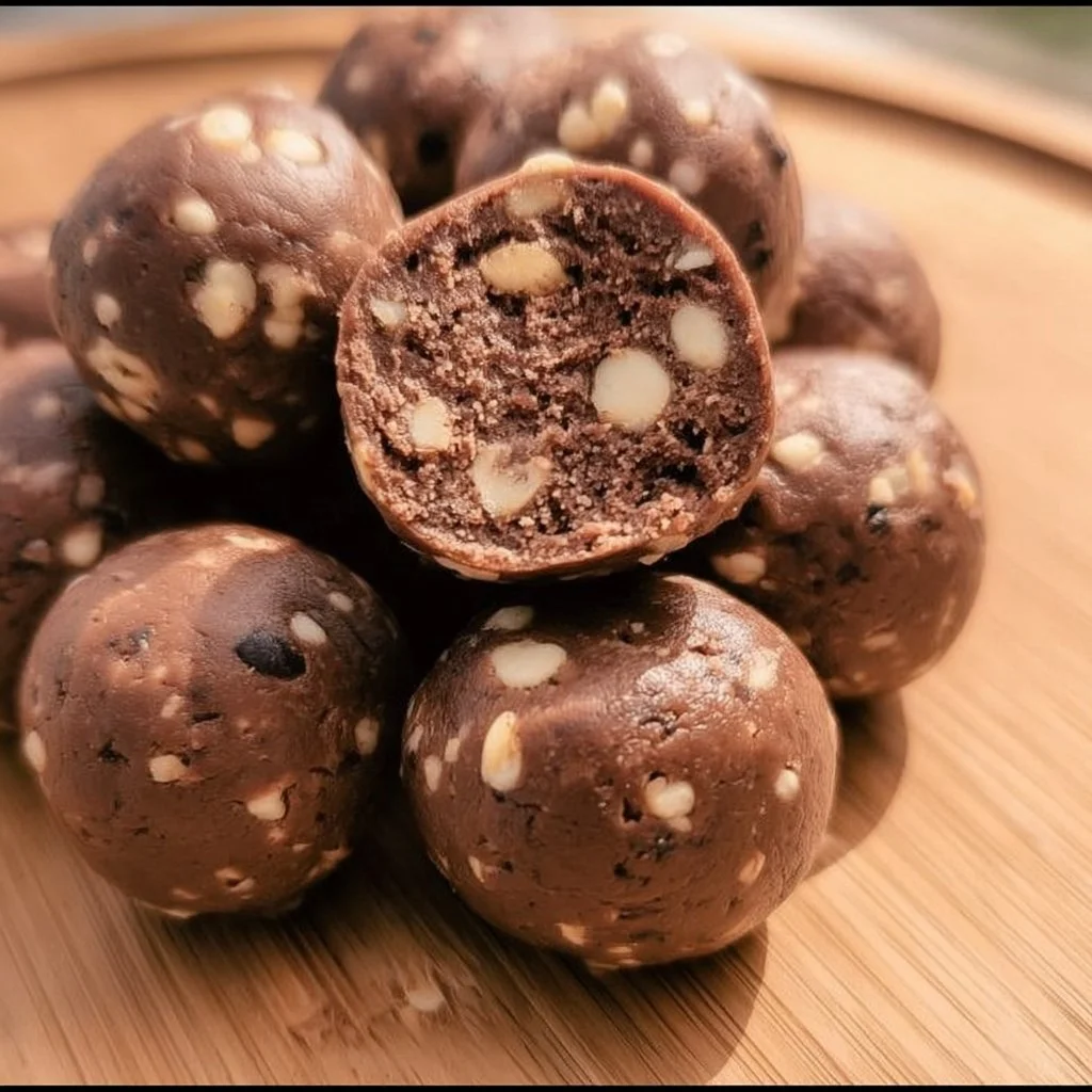 Delicious Brownie Protein Balls, a healthy snack option rich in protein.