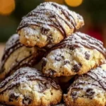 Delicious homemade cannoli cookies with cream filling and chocolate chips