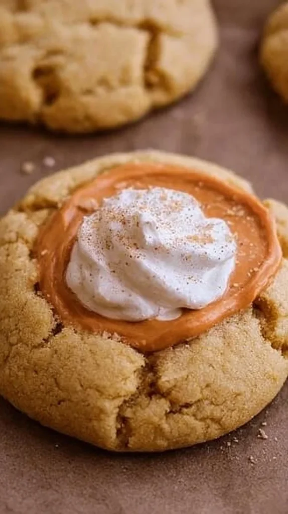 Delicious Crumbl pumpkin pie cookies decorated for fall