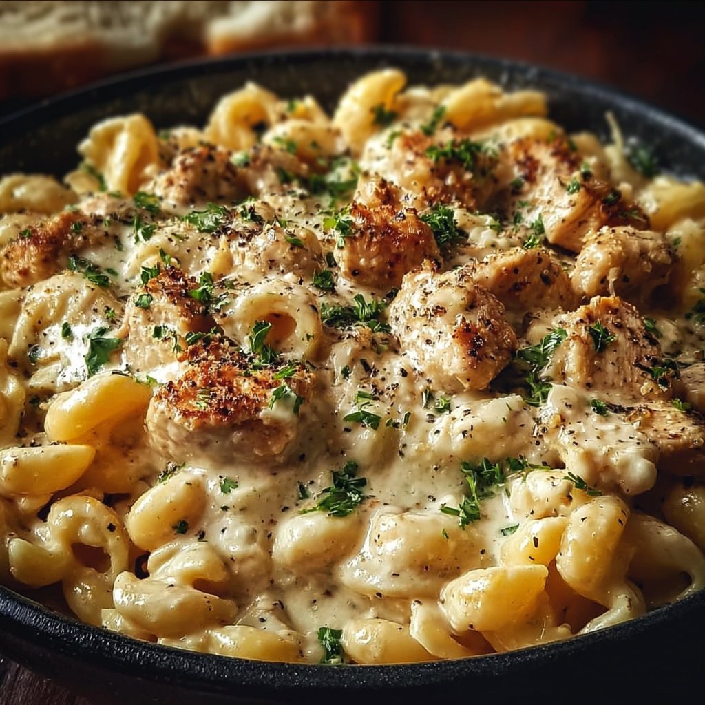 The Best Crockpot Garlic Parmesan Chicken Pasta Recipe