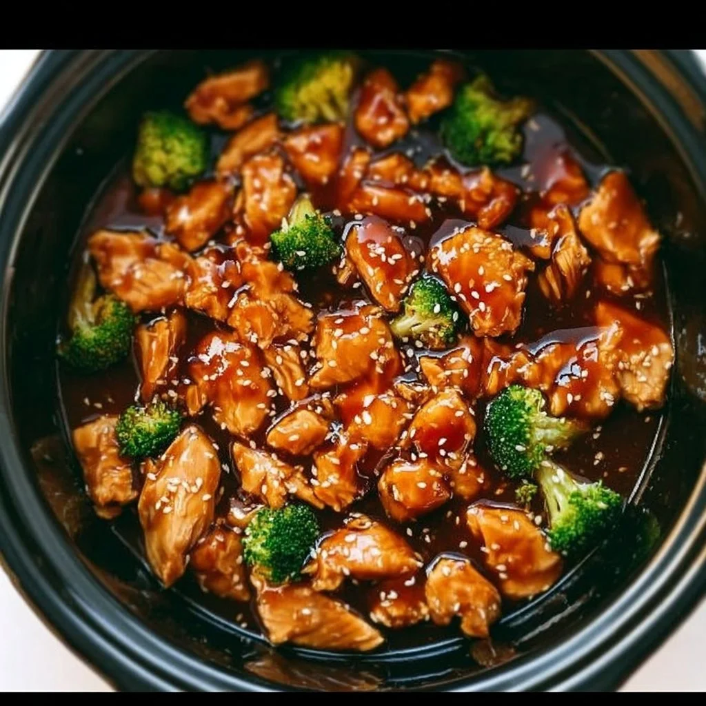 Delicious Dump and Go Crockpot Teriyaki Chicken dish ready to serve