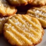 Freshly baked French salted butter cookies on a cooling rack.