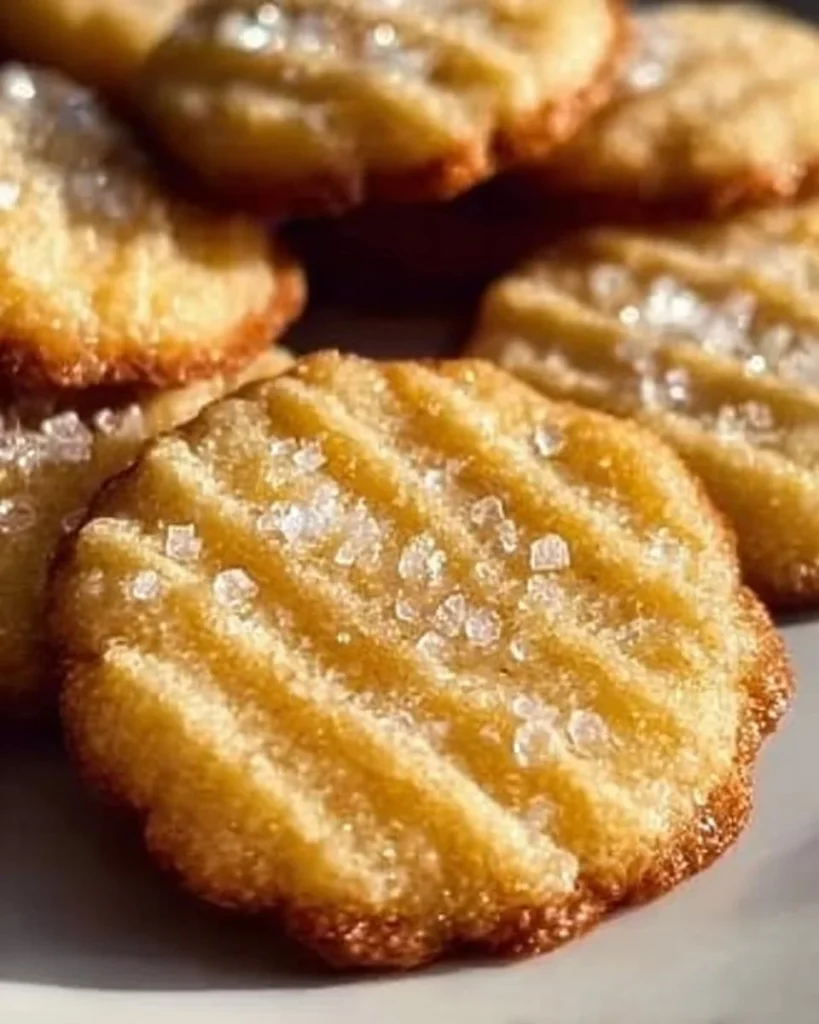 Freshly baked French salted butter cookies on a cooling rack.