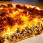 Delicious homemade cheeseburger pie baked to perfection.
