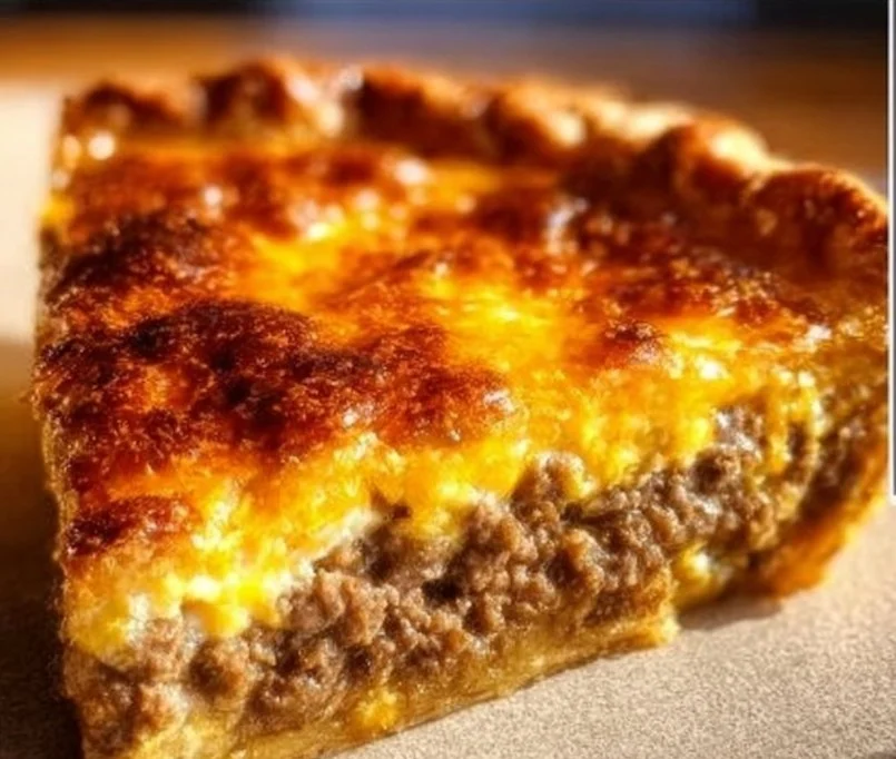 Delicious homemade cheeseburger pie baked to perfection.