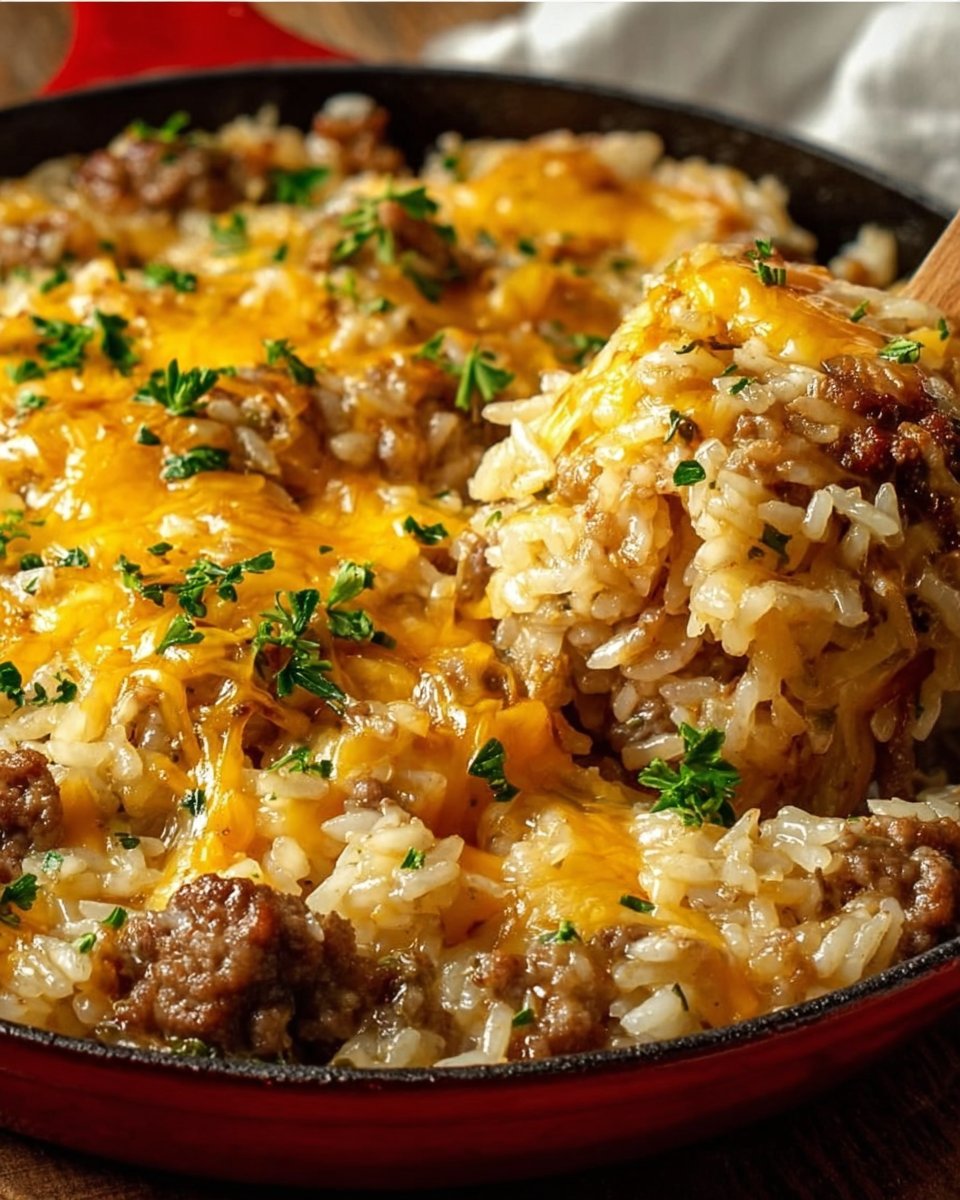 Cheesy Hamburger Rice Casserole