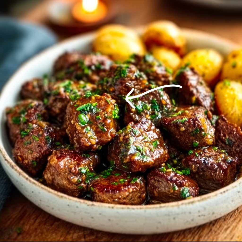 High Protein Slow Cooker Garlic Butter Beef Bites