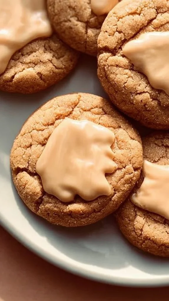 Delicious soft brown sugar maple cookies on a white plate