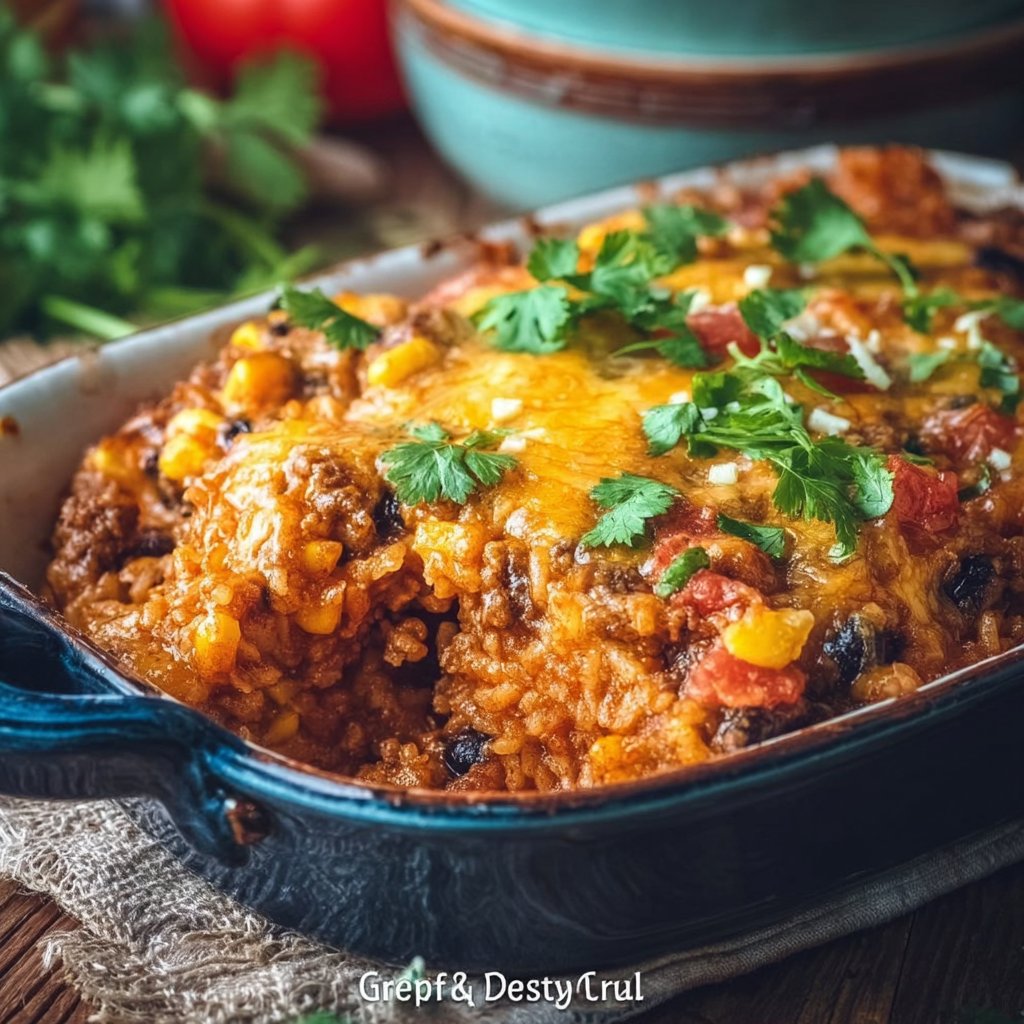 Beef Enchilada Casserole with Rice