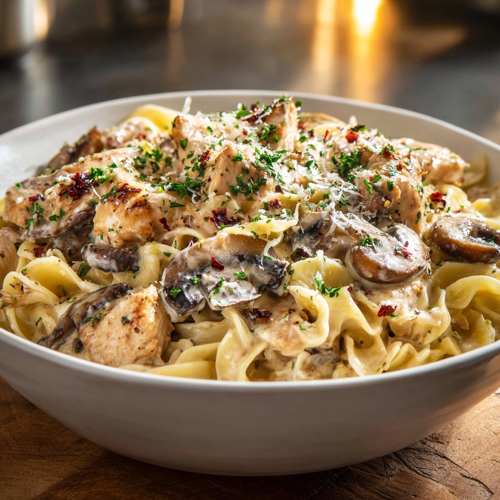 Creamy Mushroom Chicken Pasta