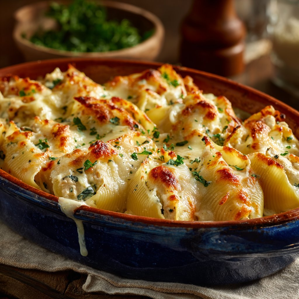 Chicken Alfredo Stuffed Shells