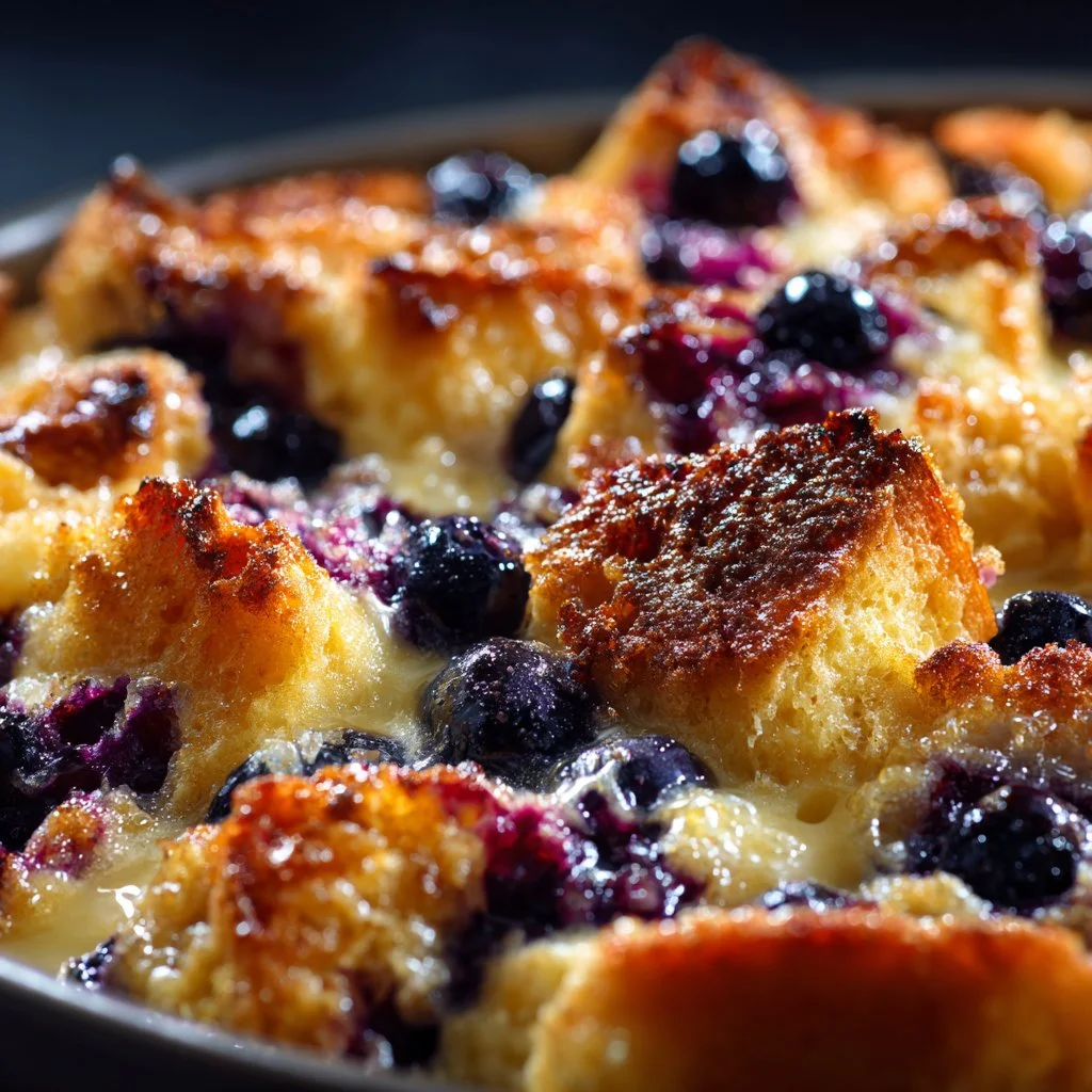 Delicious blueberry French toast bake fresh out of the oven