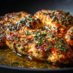 Delicious Italian Herb Chicken Cutlets ready to be served