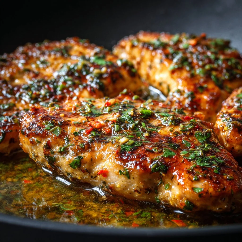 Delicious Italian Herb Chicken Cutlets ready to be served