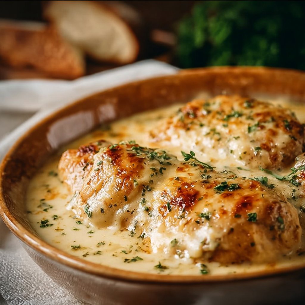 Smothered Cheesy Sour Cream Chicken