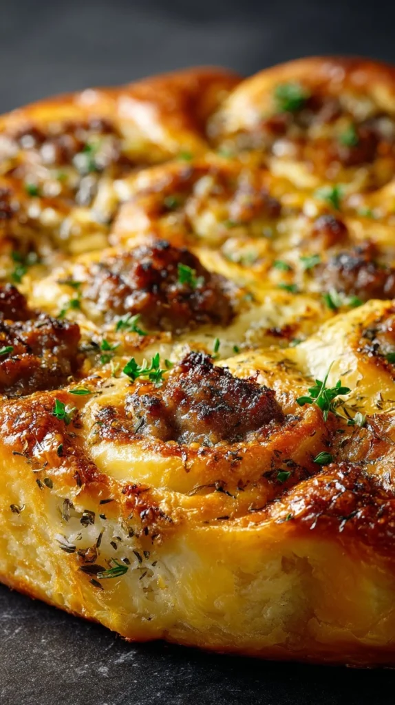 Savory breakfast roll-up bake with eggs, cheese, and veggies