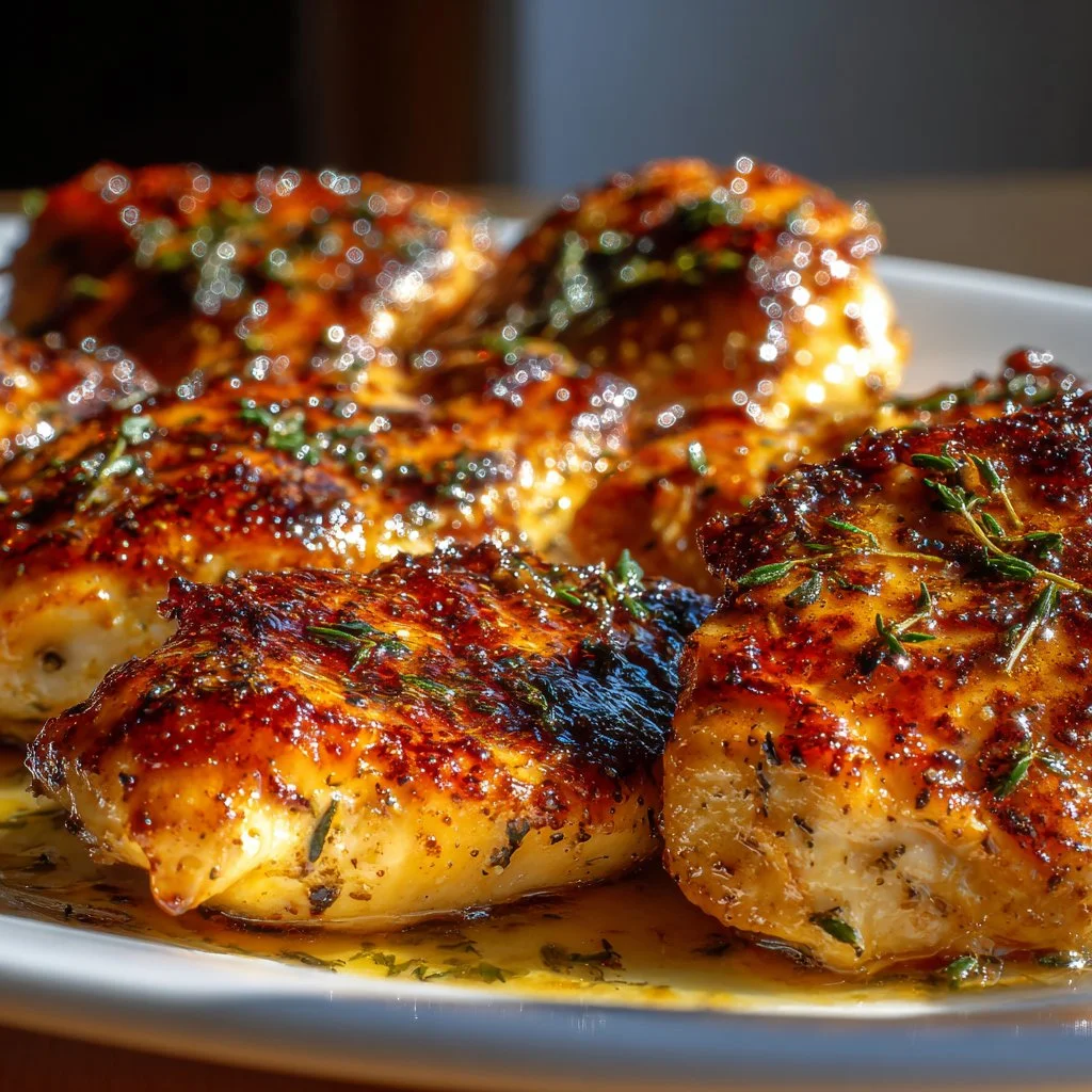 Juicy oven-baked chicken breasts recipe for a simple dinner.