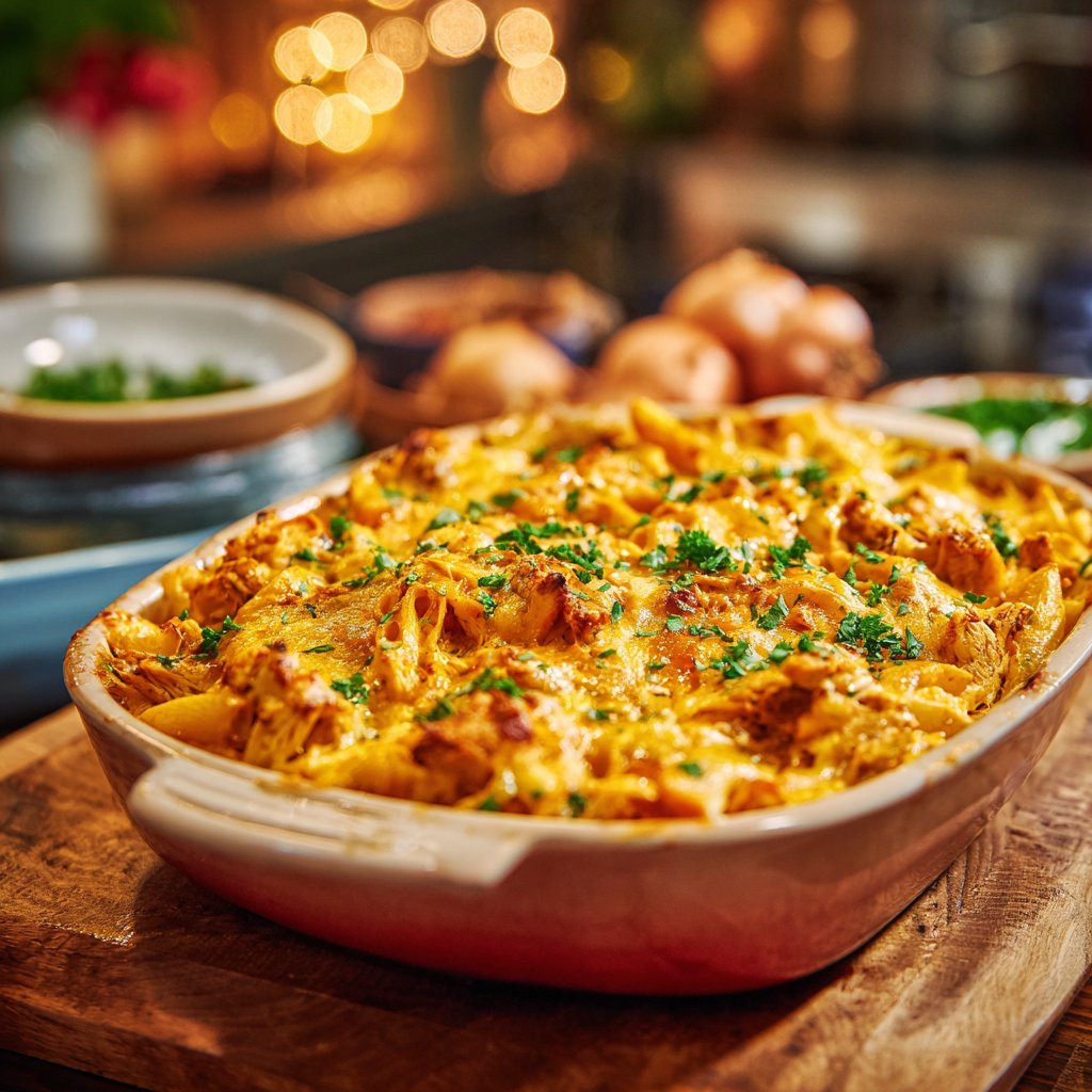 Cheesy Buffalo Chicken Casserole