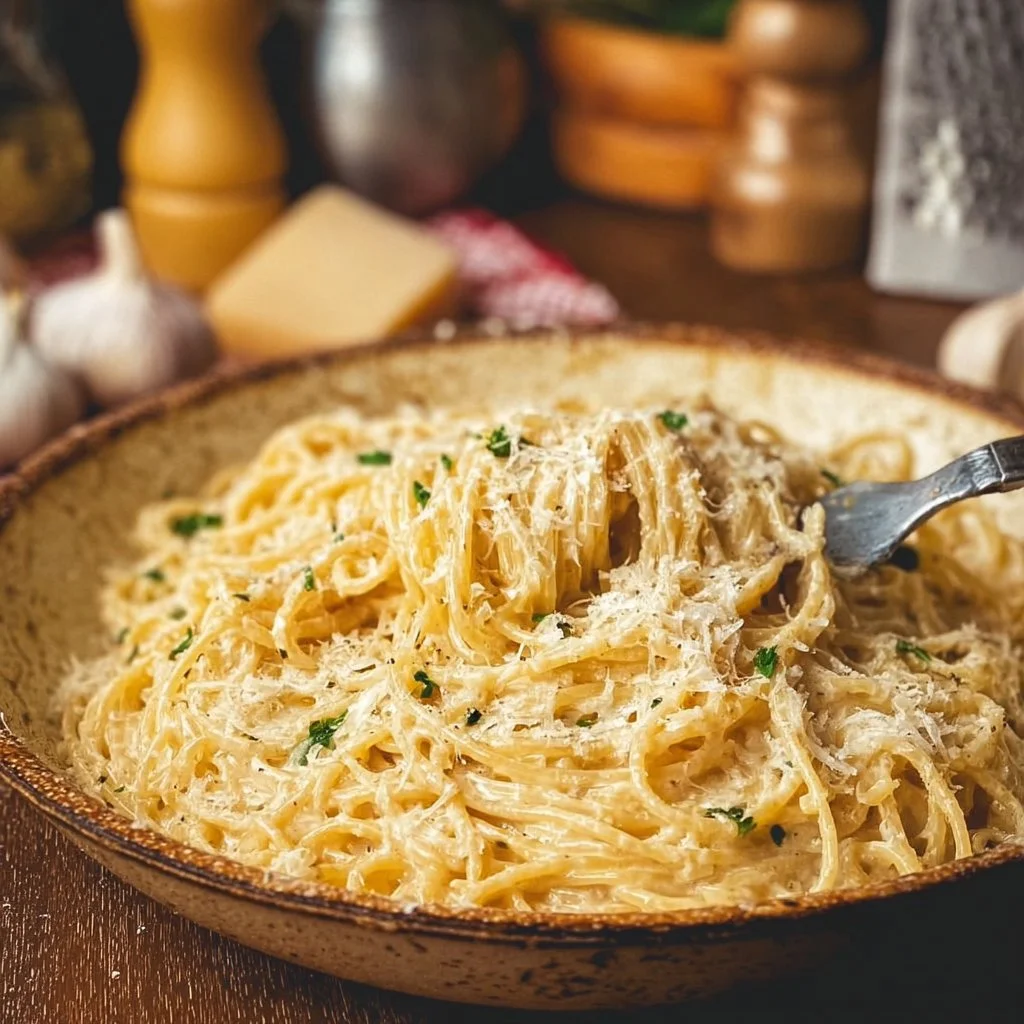 Cheesy Garlic Parmesan Spaghetti