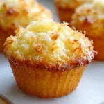 Coconut Pineapple Muffins with cottage cheese, topped with fresh pineapple chunks.