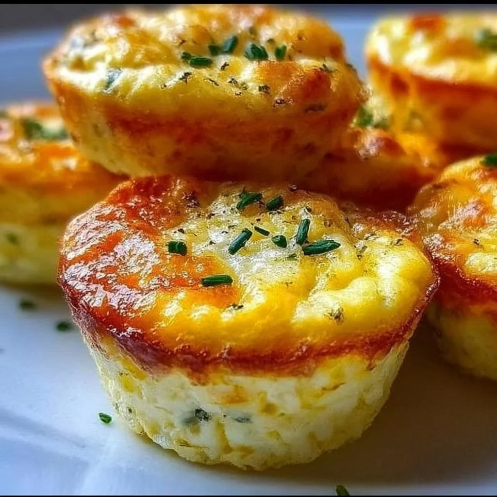Homemade easy cottage cheese egg bites served on a plate.