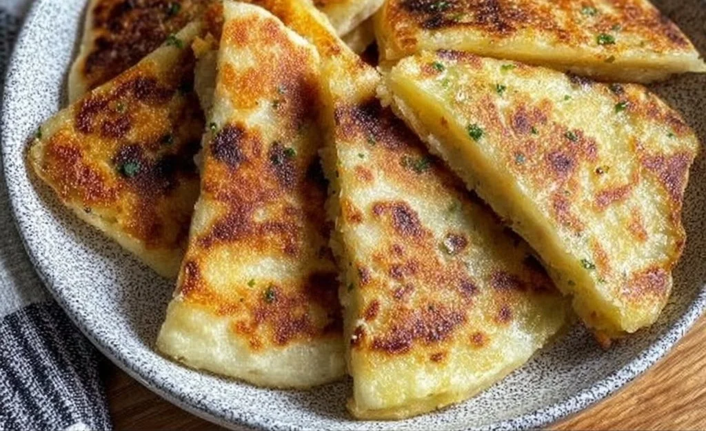 Irish potato farls served on a plate, showcasing traditional potato pancakes.
