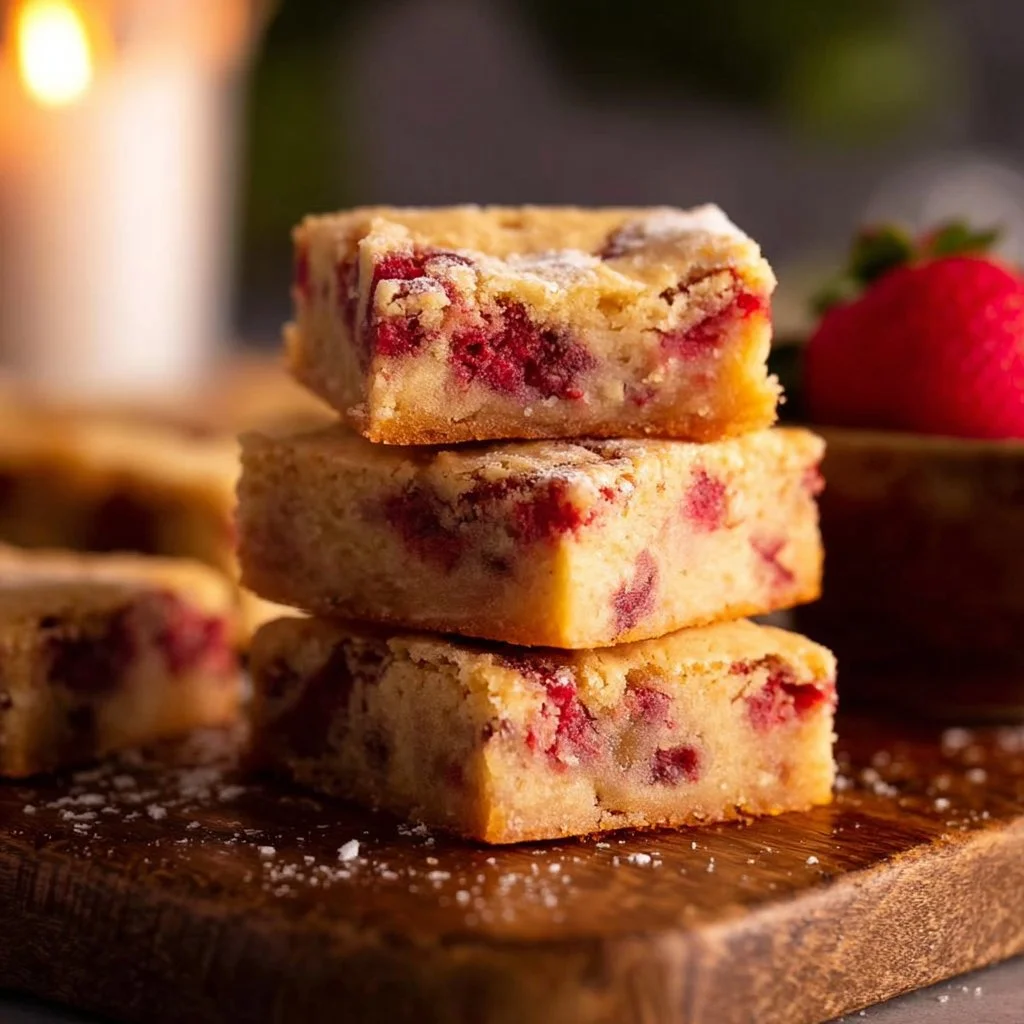 Strawberry Blondies {one bowl}