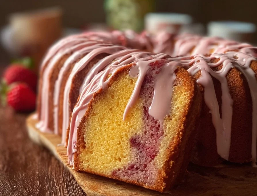 Strawberry Milkshake Pound Cake