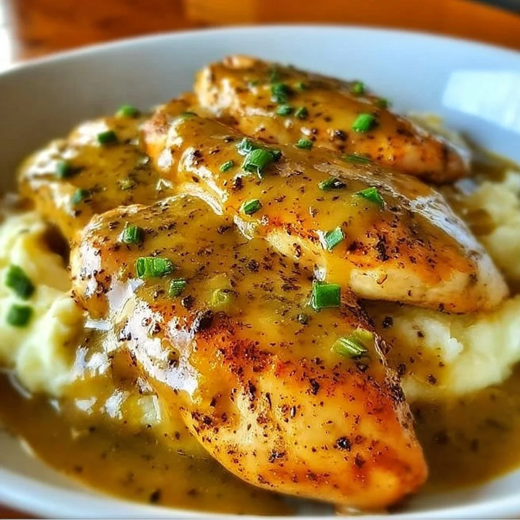 Crockpot Mississippi Chicken served on a plate garnished with herbs and spices.